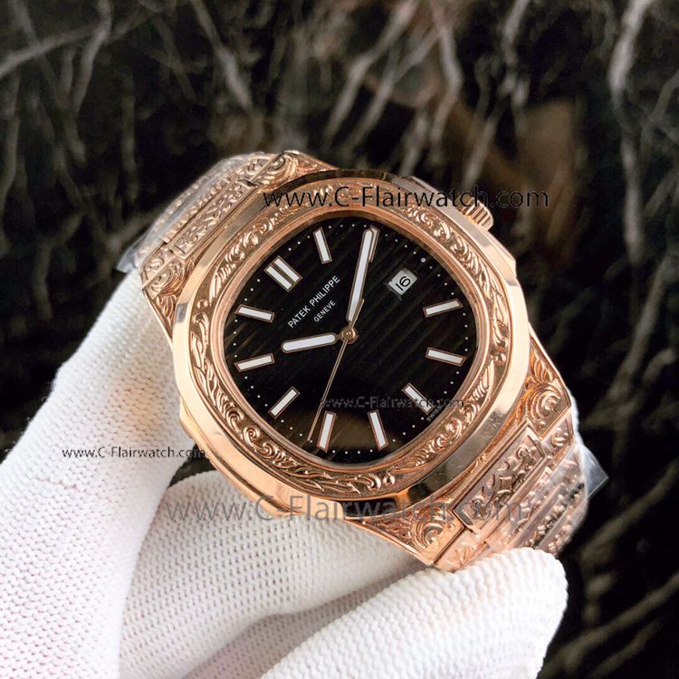 New Copy Patek Philippe Nautilus Watch Rose Gold Tattoo